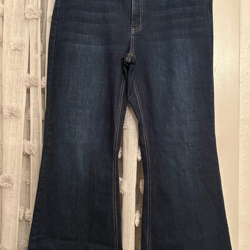 Indigo Midnight Blue Wide Leg Jeans